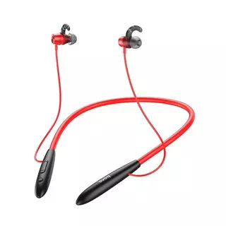 Headset: Hoco ES61 - piros stereo sport bluetooth headset fülhallgató, MicroSD porttal
