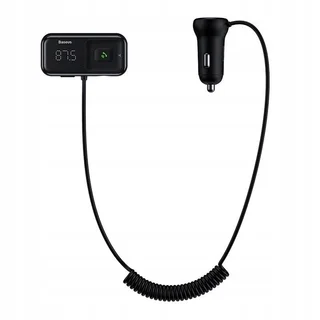 Transzmitter: BASEUS - autós FM/Bluetooth transzmitter + 2XUSB autós töltő, fekete, 3,1A