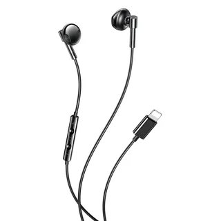 Headset: XO EP61 - stereo fekete headset - Lightning-iPhone csatlakozóval