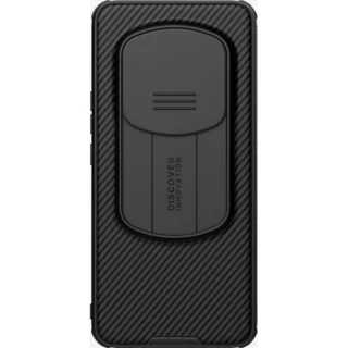 Telefontok Honor Magic6 Pro - Nillkin csúsztatható kameravédős fekete hátlap tok