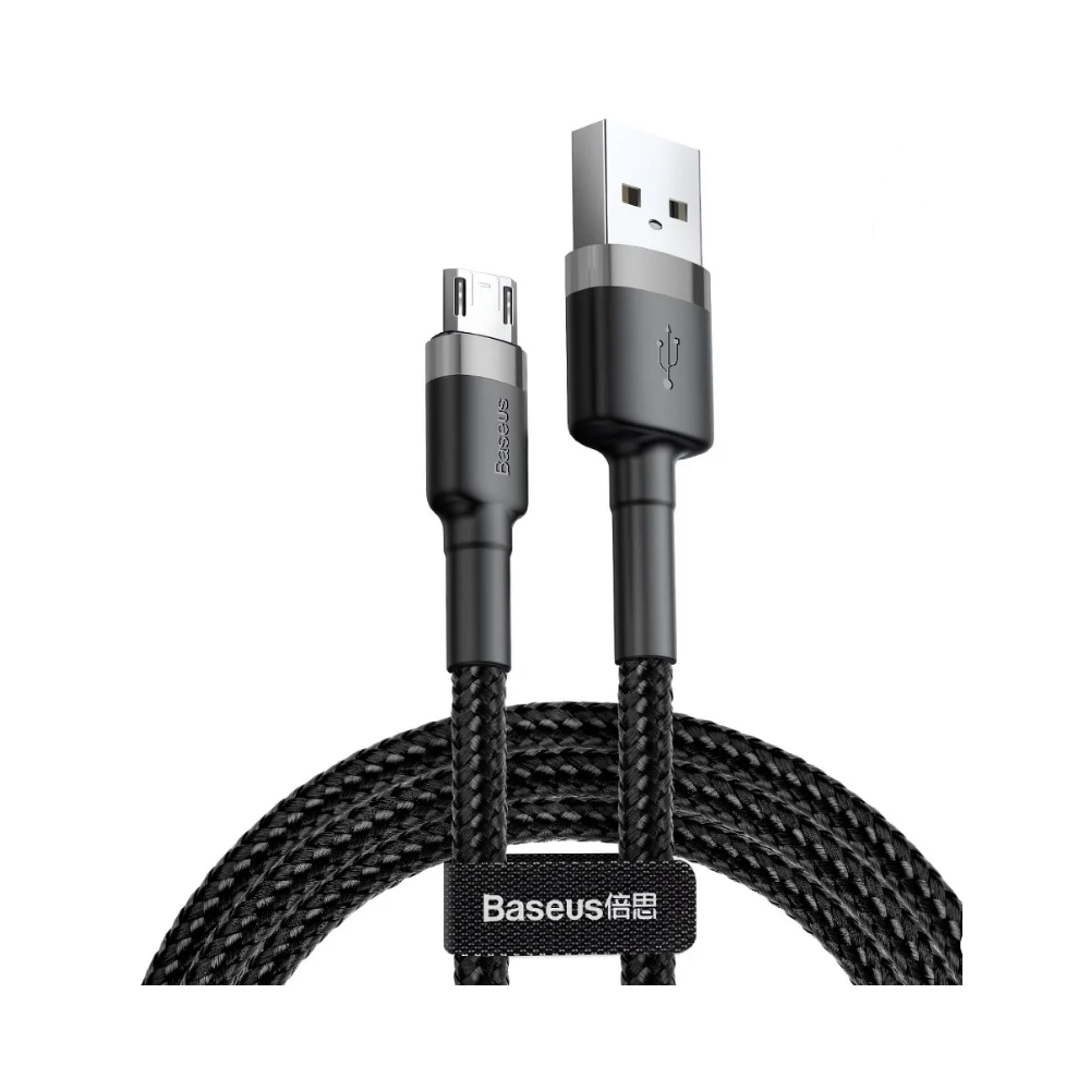Adatkábel: BASEUS Cafule - USB / MicroUSB fekete szövet adatkábel 2,4A, 3m Adatkábel: BASEUS Cafule - USB / MicroUSB fekete szövet adatkábel 2,4A, 3m