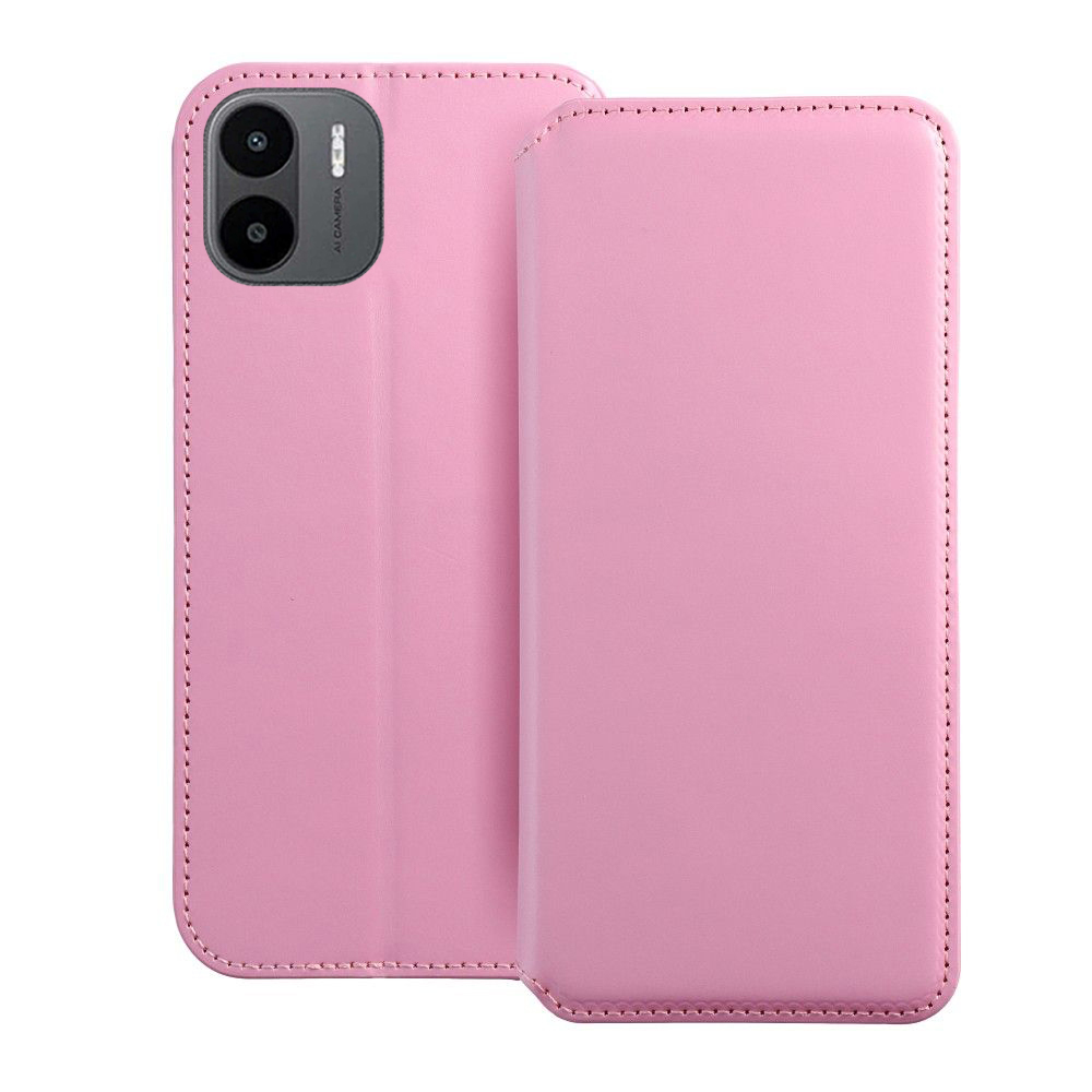 Xiaomi Redmi A1 Telefontok - Dual Pocket - pink mágneses átlátszó szilikon keretes könyvtok