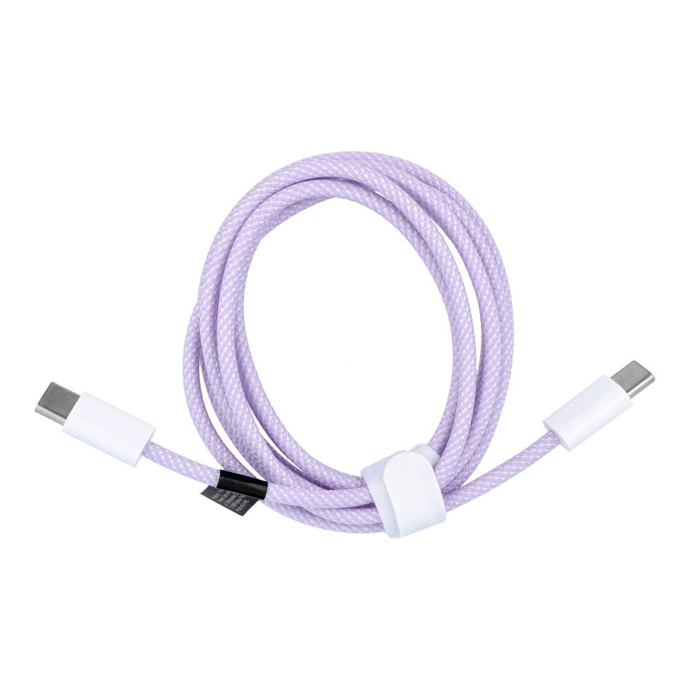 Univerzális kábel - Type-C (USB-C) / Type-C (USB-C) lila szövet kábel 1m, 60W