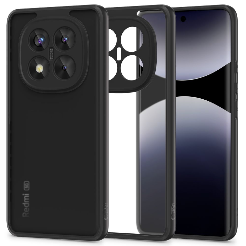 Xiaomi Redmi Note 14 Pro 5G - Tech-Protect Magmat - matt fekete műanyag hátlap tok, szilikon kerettel