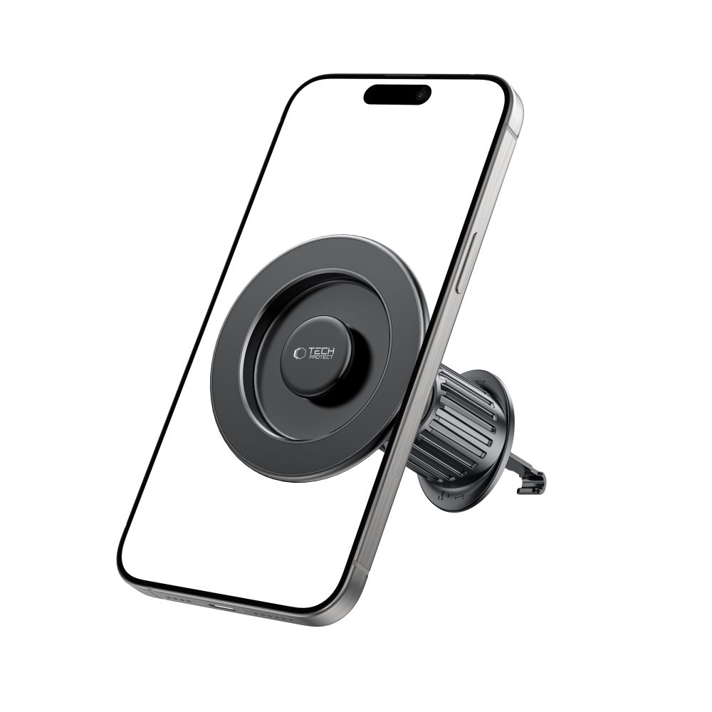 Tech- Protect N58 - szellőzőrácsra rögzíthető, mágneses autós telefontartó, fekete