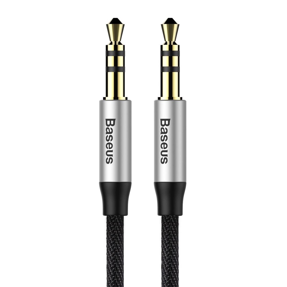 Baseus Yiven M30 kábel - fekete 3.5mm jack-jack audio szövet kábel, 1m Baseus Yiven M30 kábel - fekete 3.5mm jack-jack audio szövet kábel, 1m