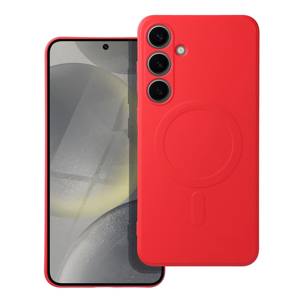 Samsung Galaxy A55 5G telefontok - MagSafe kompatibilis piros szilikon hátlap tok