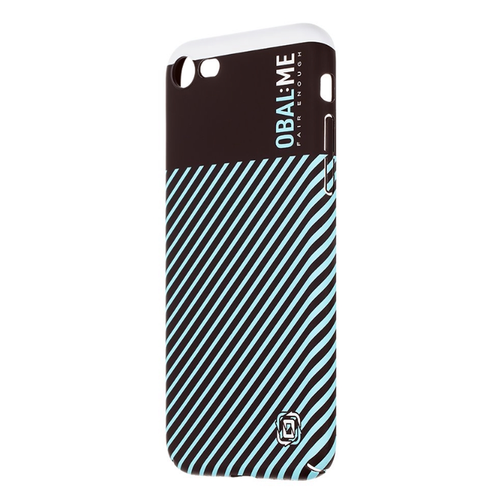 OBAL:ME Flossy Stripes telefontok - iPhone 7/8 - műanyag hátlap tok, fekete/égkék