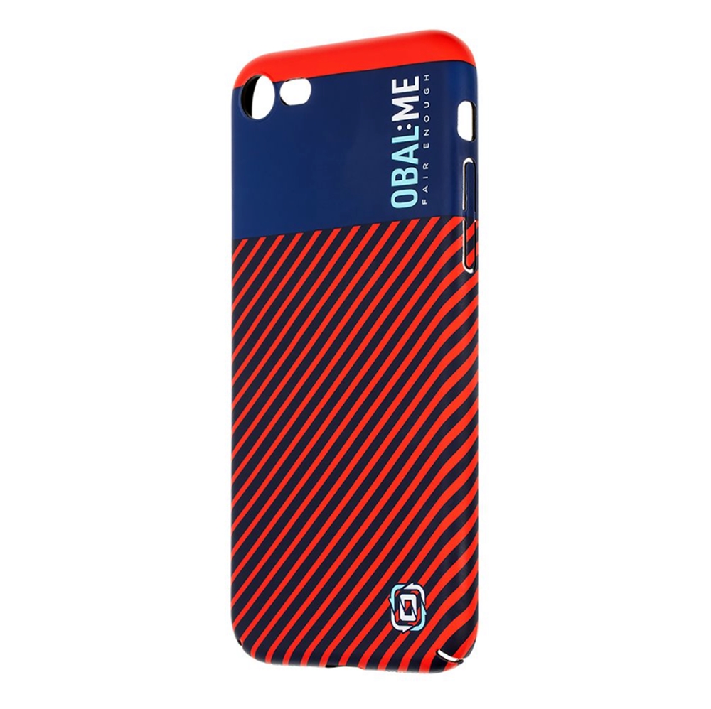 OBAL:ME Flossy Stripes telefontok - iPhone 7/8 - műanyag hátlap tok, kék/piros