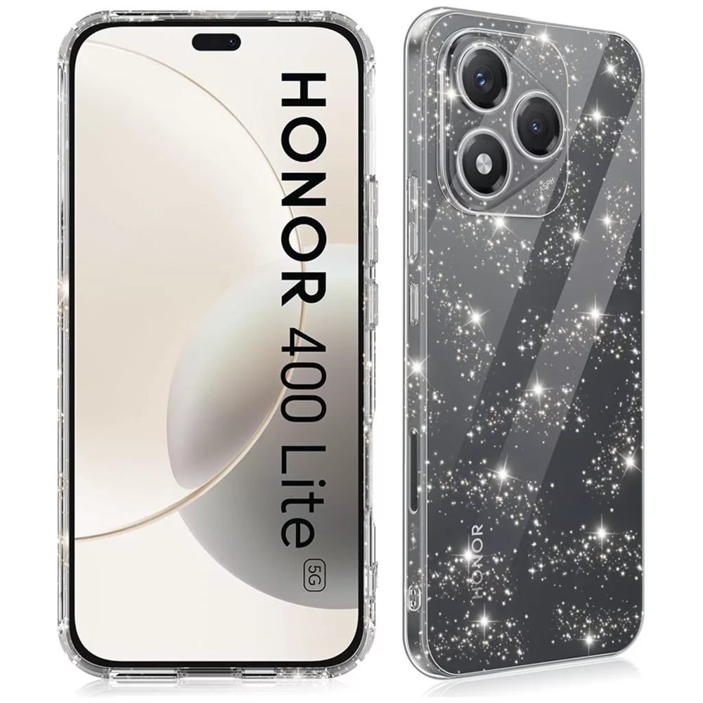 Telefontok Honor 400 Lite 5G - Glitter - átlátszó csillámos hátlap tok ﻿