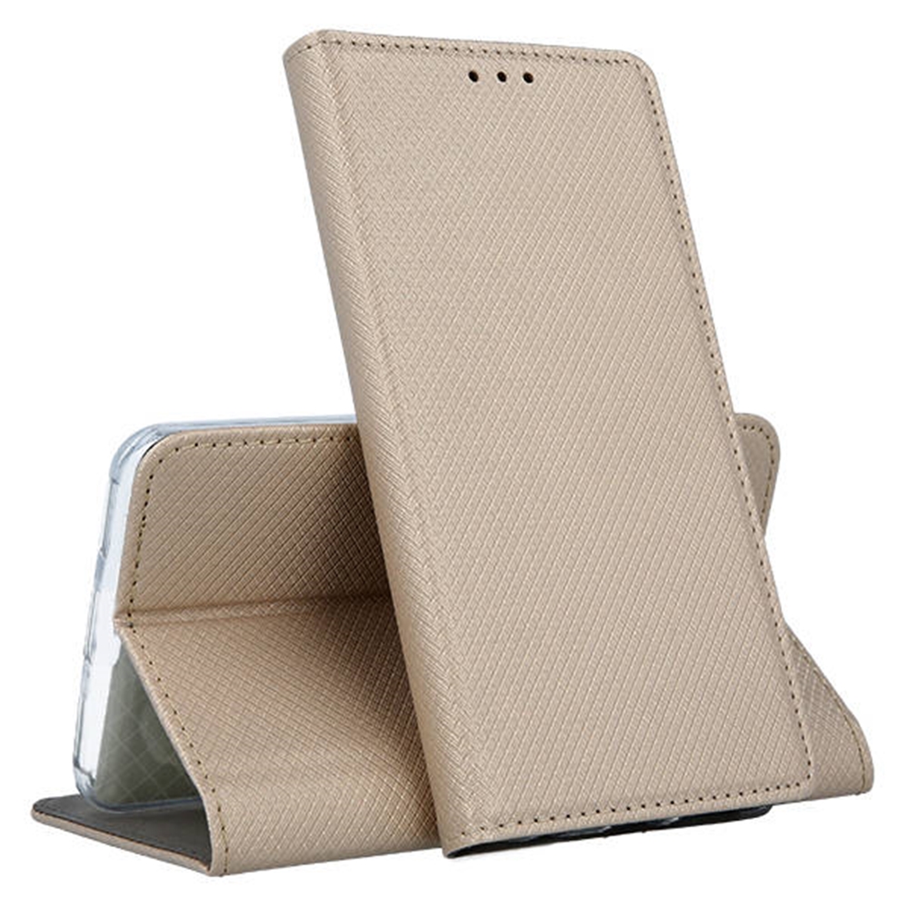 Telefontok Samsung Galaxy A17 4G / 5G - arany mágneses szilikon keretes könyvtok