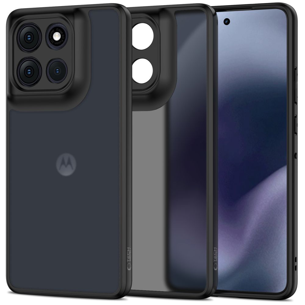 Telefontok Motorola Moto G86 5G / G86 Power 5G - Tech-Protect Magmat - matt fekete műanyag hátlap tok, szilikon kerettel