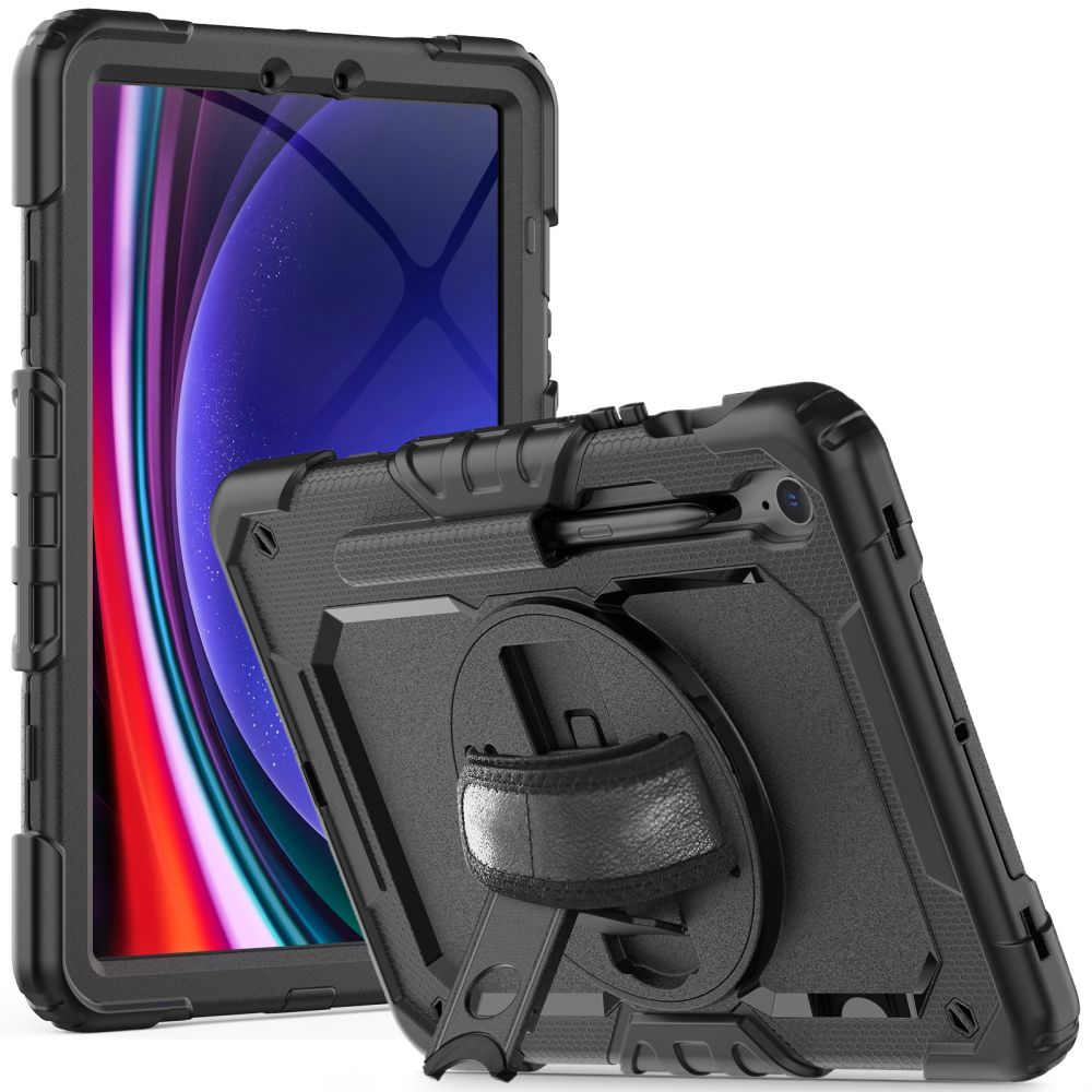 Samsung Galaxy Tab S10 Lite 10,9 coll Tablettok (SM-X400, SM-X406) - SOLID360 ütésálló, kitámasztható, fekete tablet tok Samsung Galaxy Tab S10 Lite 10,9 coll Tablettok (SM-X400, SM-X406) - SOLID360 ütésálló, kitámasztható, fekete tablet tok