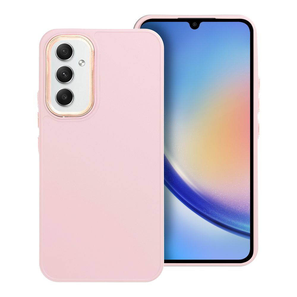 Telefontok Samsung Galaxy A17 4G / 5G - Frame - pink műanyag hátlap tok, szilikon kerettel Telefontok Samsung Galaxy A17 4G / 5G - Frame - pink műanyag hátlap tok, szilikon kerettel