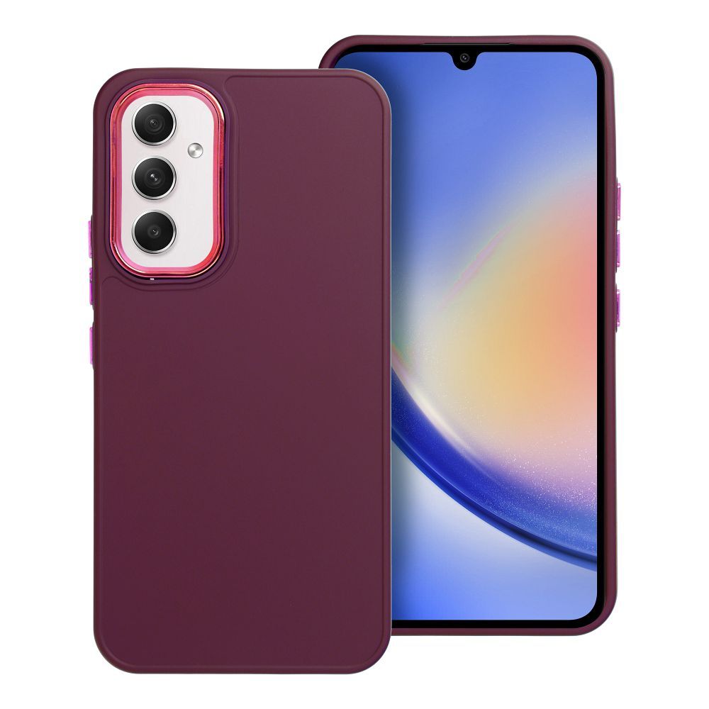 Telefontok Samsung Galaxy A17 4G / 5G - Frame - sötét lila műanyag hátlap tok, szilikon kerettel Telefontok Samsung Galaxy A17 4G / 5G - Frame - sötét lila műanyag hátlap tok, szilikon kerettel