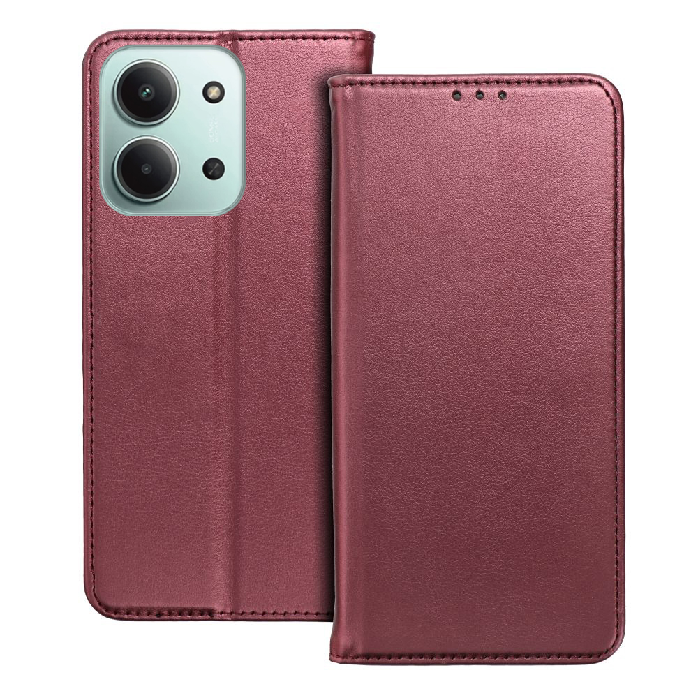 Telefontok Xiaomi Redmi 15C - Smart Magnetic burgundy szilikon keretes mágneses könyvtok Telefontok Xiaomi Redmi 15C - Smart Magnetic burgundy szilikon keretes mágneses könyvtok