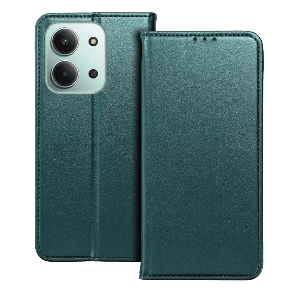 Telefontok Xiaomi Poco C85 - Smart Magnetic zöld szilikon keretes mágneses könyvtok