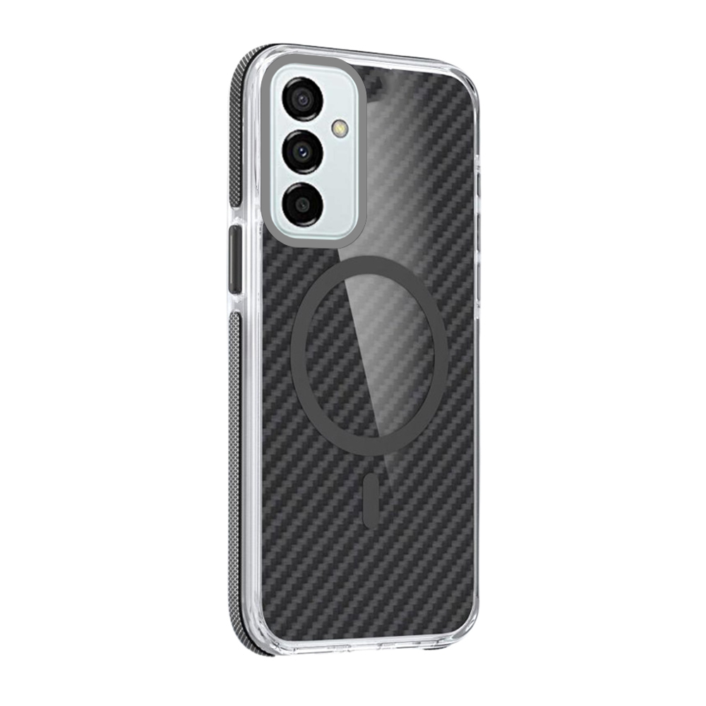 Telefontok Samsung Galaxy A17 4G / 5G - Fiber - carbon mintás, áttetsző/szürke, Magsafe kompatibilis hátlap tok Telefontok Samsung Galaxy A17 4G / 5G - Fiber - carbon mintás, áttetsző/szürke, Magsafe kompatibilis hátlap tok