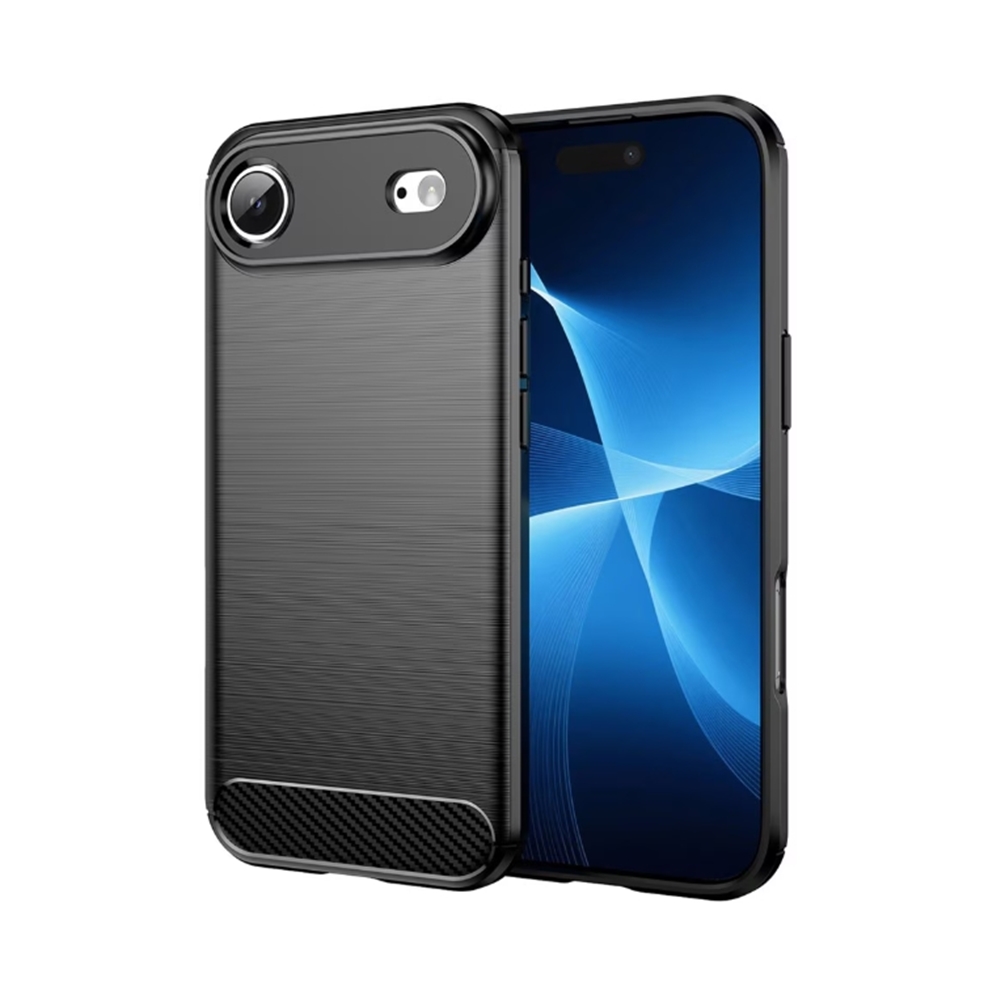 Telefontok iPhone 17 Air - Carbon Fiber - fekete szilikon hátlap tok Telefontok iPhone 17 Air - Carbon Fiber - fekete szilikon hátlap tok