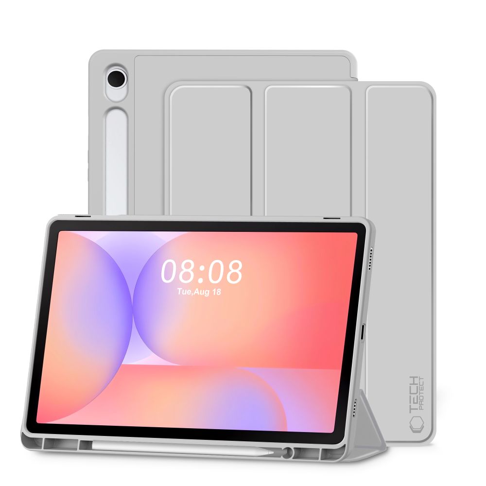 Samsung Galaxy Tab S10 Lite 10.9 coll Tablettok (SM-X400, SM-X406) - szürke smart case, ceruzatartóval Samsung Galaxy Tab S10 Lite 10.9 coll Tablettok (SM-X400, SM-X406) - szürke smart case, ceruzatartóval