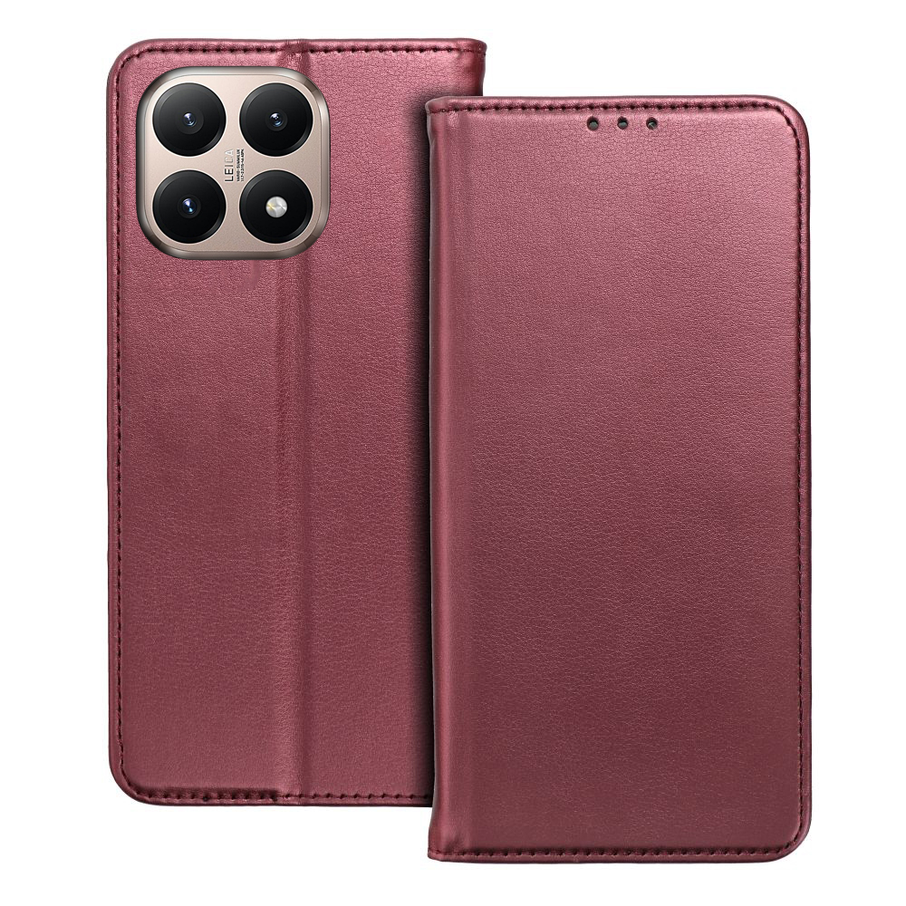 Telefontok Xiaomi 15T 5G - Smart Magnetic burgundy szilikon keretes mágneses könyvtok Telefontok Xiaomi 15T 5G - Smart Magnetic burgundy szilikon keretes mágneses könyvtok