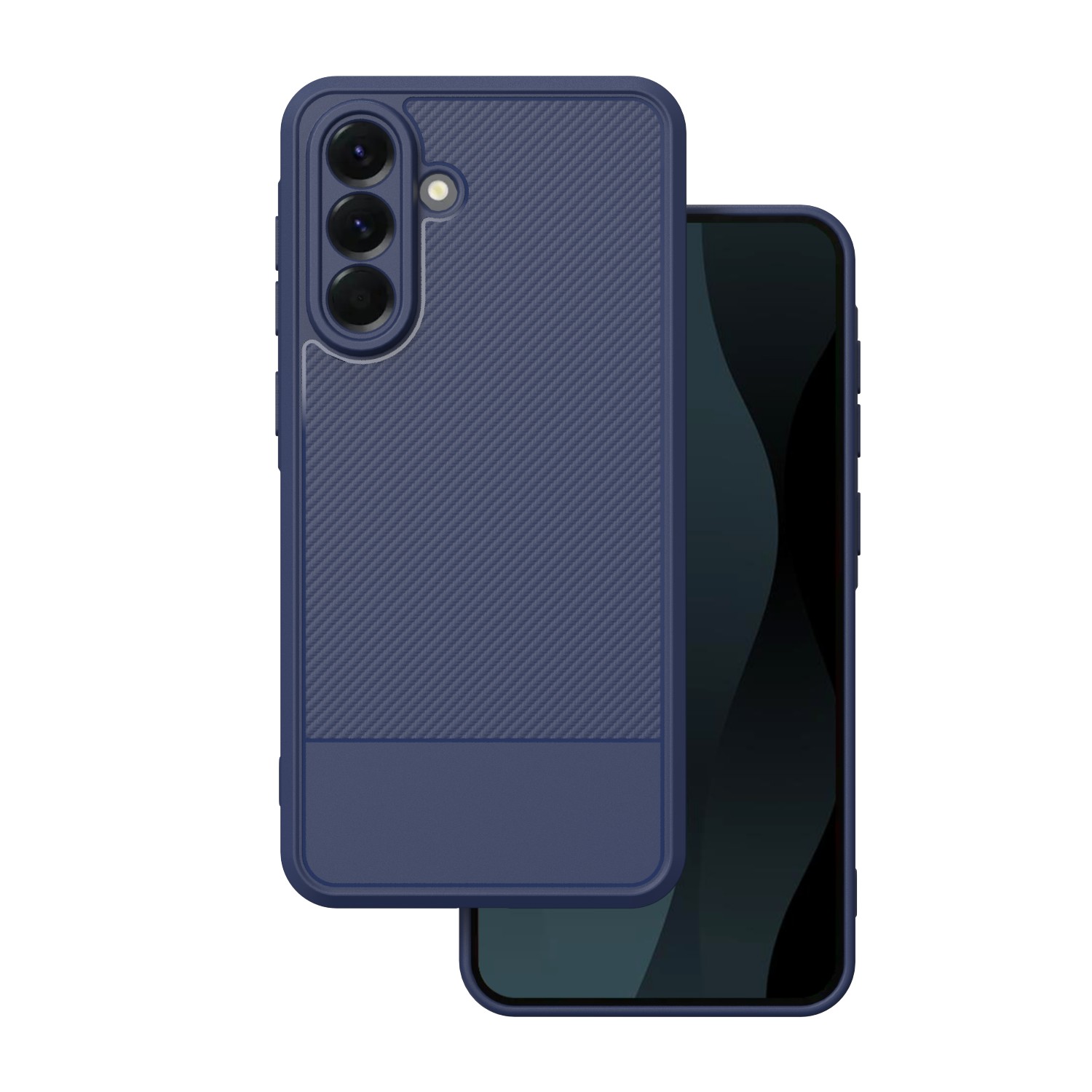 Telefontok Samsung Galaxy A56 5G - Simple Carbon - kék szilikon hátlap tok Telefontok Samsung Galaxy A56 5G - Simple Carbon - kék szilikon hátlap tok