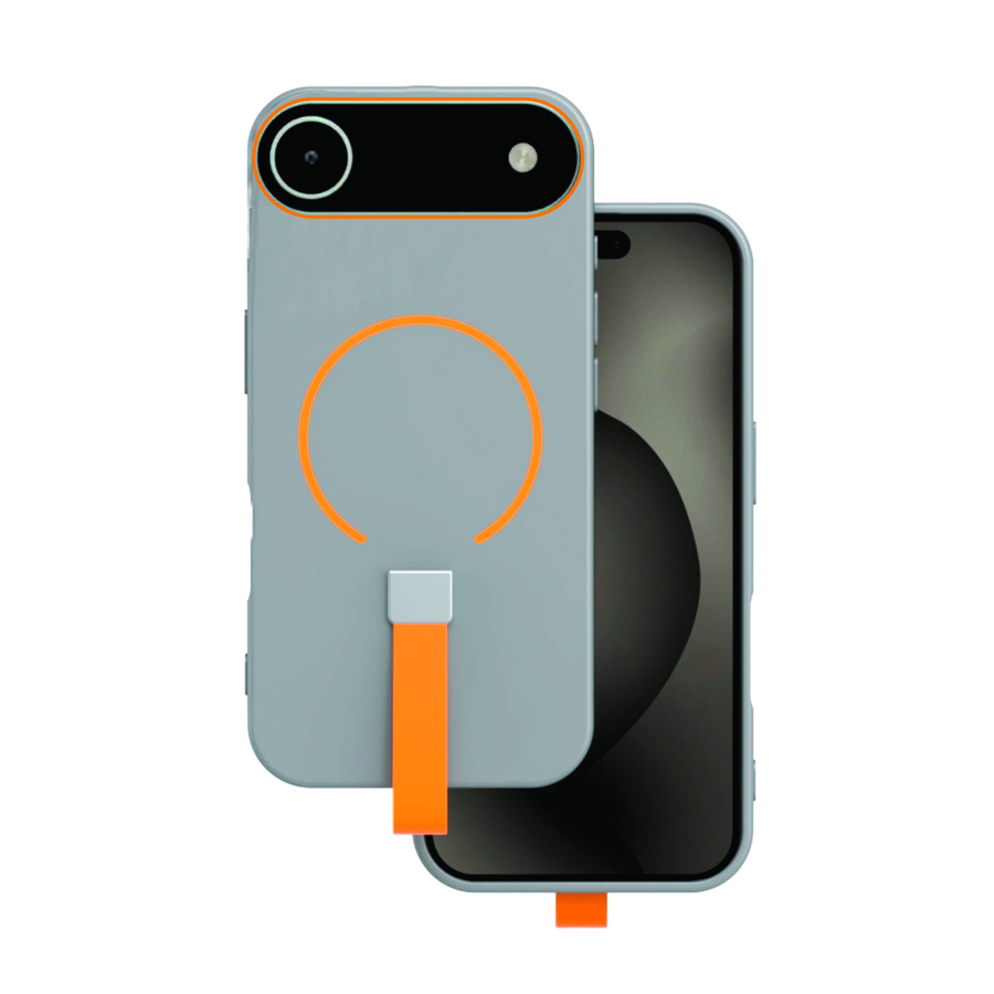 Telefontok iPhone 17 Air - Loop Thin Mag - MagSafe kompatibilis szürke/narancssárga hátlap tok Telefontok iPhone 17 Air - Loop Thin Mag - MagSafe kompatibilis szürke/narancssárga hátlap tok