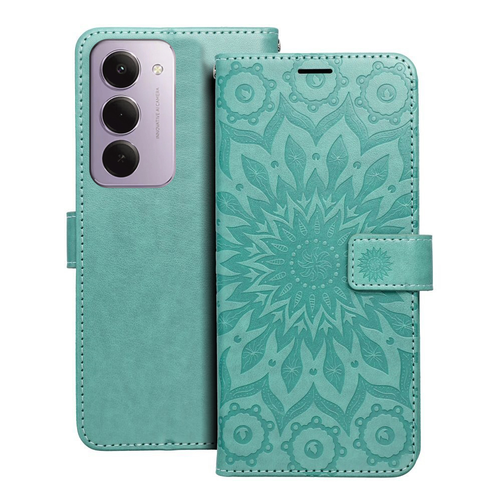 Telefontok Xiaomi Redmi 15 4G / 5G - MEZZO mandala mintás zöld mágneses szilikon keretes könyvtok Telefontok Xiaomi Redmi 15 4G / 5G - MEZZO mandala mintás zöld mágneses szilikon keretes könyvtok