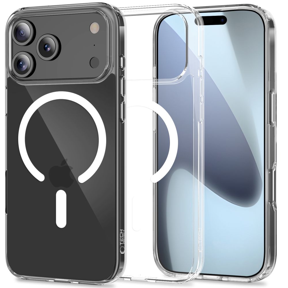 Telefontok iPhone 17 Pro - Tech-Protect Flexair Hybrid - MagSafe kompatibilis átlátszó műanyag hátlap tok, szilikon kerettel Telefontok iPhone 17 Pro - Tech-Protect Flexair Hybrid - MagSafe kompatibilis átlátszó műanyag hátlap tok, szilikon kerettel