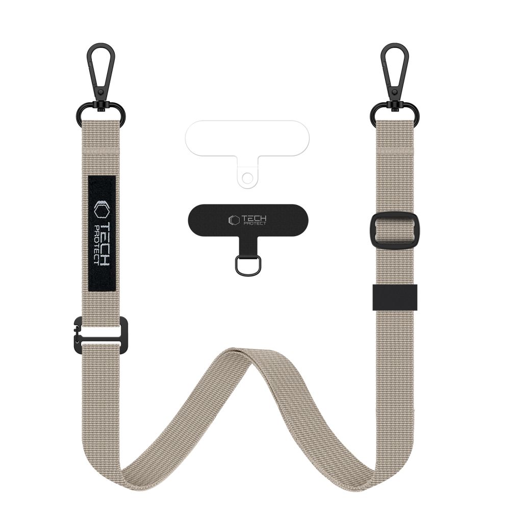 Telefontok Tech-Protect C6S Crossbody - univerzális tokba helyezhető nyak- és csuklópánt - bézs Telefontok Tech-Protect C6S Crossbody - univerzális tokba helyezhető nyak- és csuklópánt - bézs