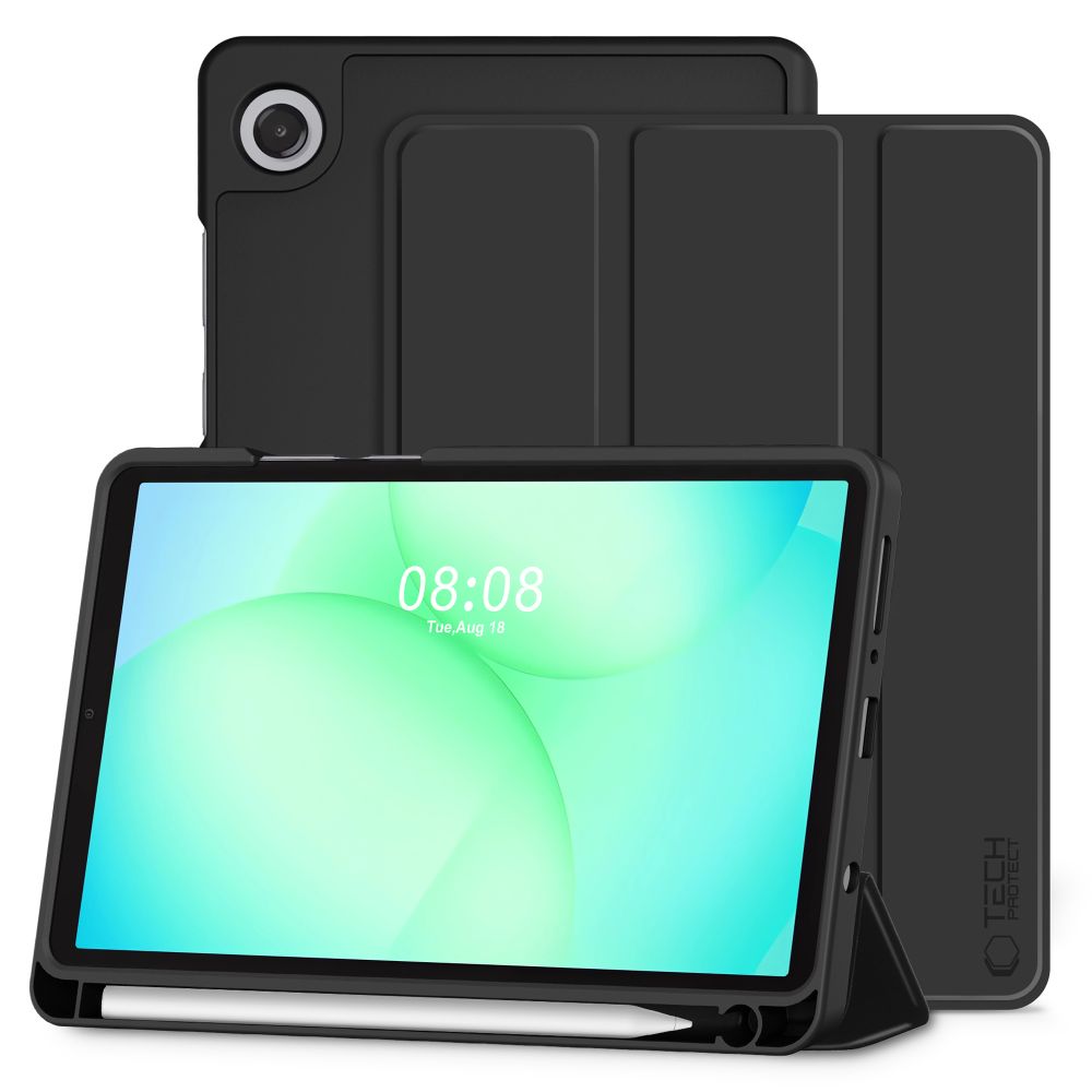 Tablettok Samsung Galaxy Tab A11+ Plus (SM-X230, SM-X236) - fekete smart case tablet tok, ceruza tartóval