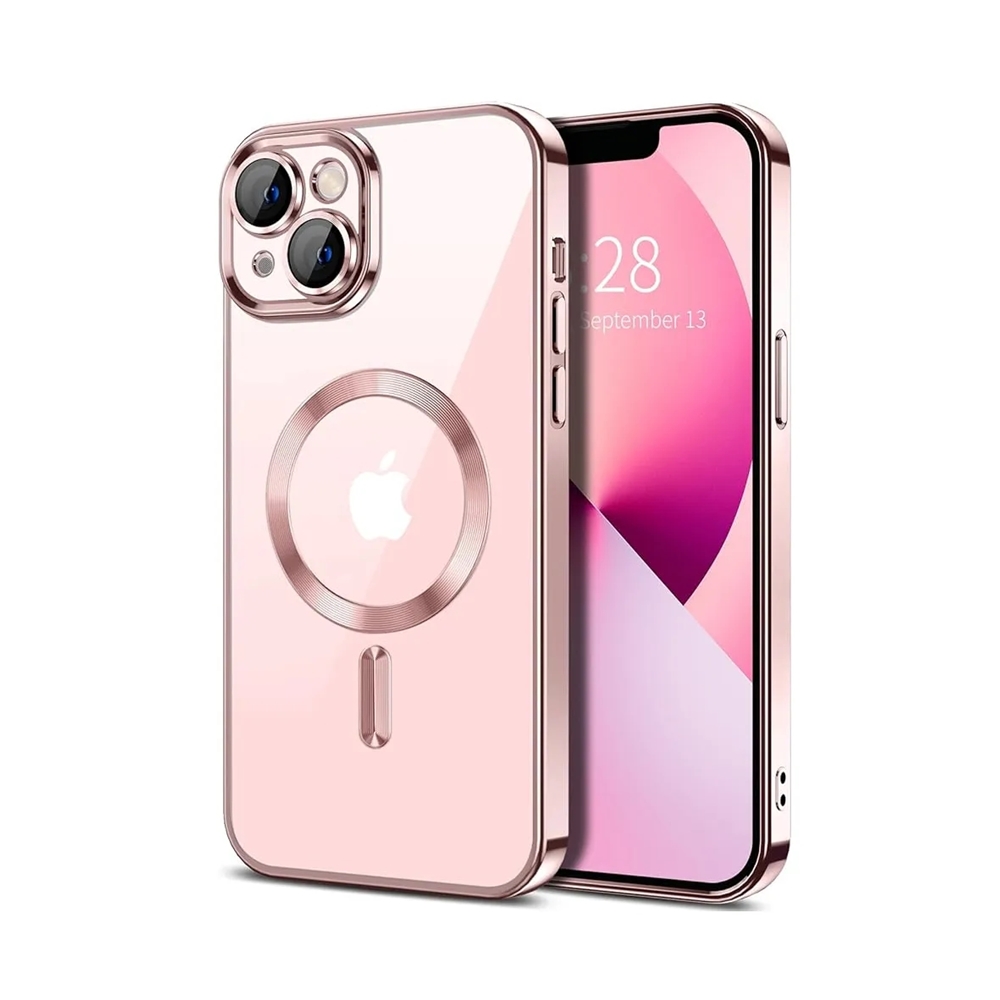 Telefontok iPhone 13 - Tech- Protect MagShine - MagSafe kompatibilis rosegold / átlátszó szilikon tok Telefontok iPhone 13 - Tech- Protect MagShine - MagSafe kompatibilis rosegold / átlátszó szilikon tok
