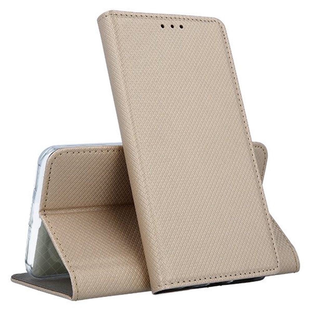 Telefontok Honor X5c Plus - arany mágneses szilikon keretes könyvtok Telefontok Honor X5c Plus - arany mágneses szilikon keretes könyvtok