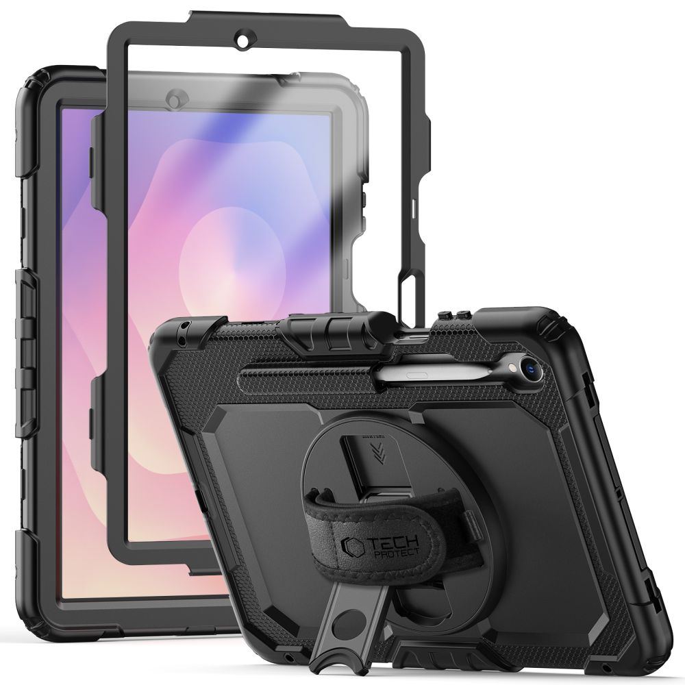 Tablettok Samsung Galaxy Tab S11 11 coll (SM-X730, SM-X736B) - SOLID360 ütésálló, kitámasztható, fekete tablet tok Tablettok Samsung Galaxy Tab S11 11 coll (SM-X730, SM-X736B) - SOLID360 ütésálló, kitámasztható, fekete tablet tok