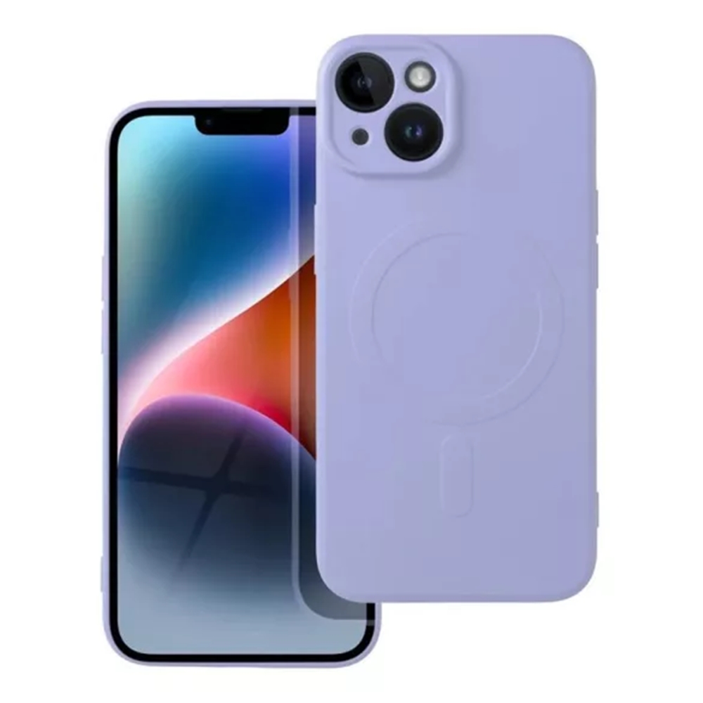 Telefontok iPhone 14 Plus - MagSafe kompatibilis lila szilikon hátlap tok