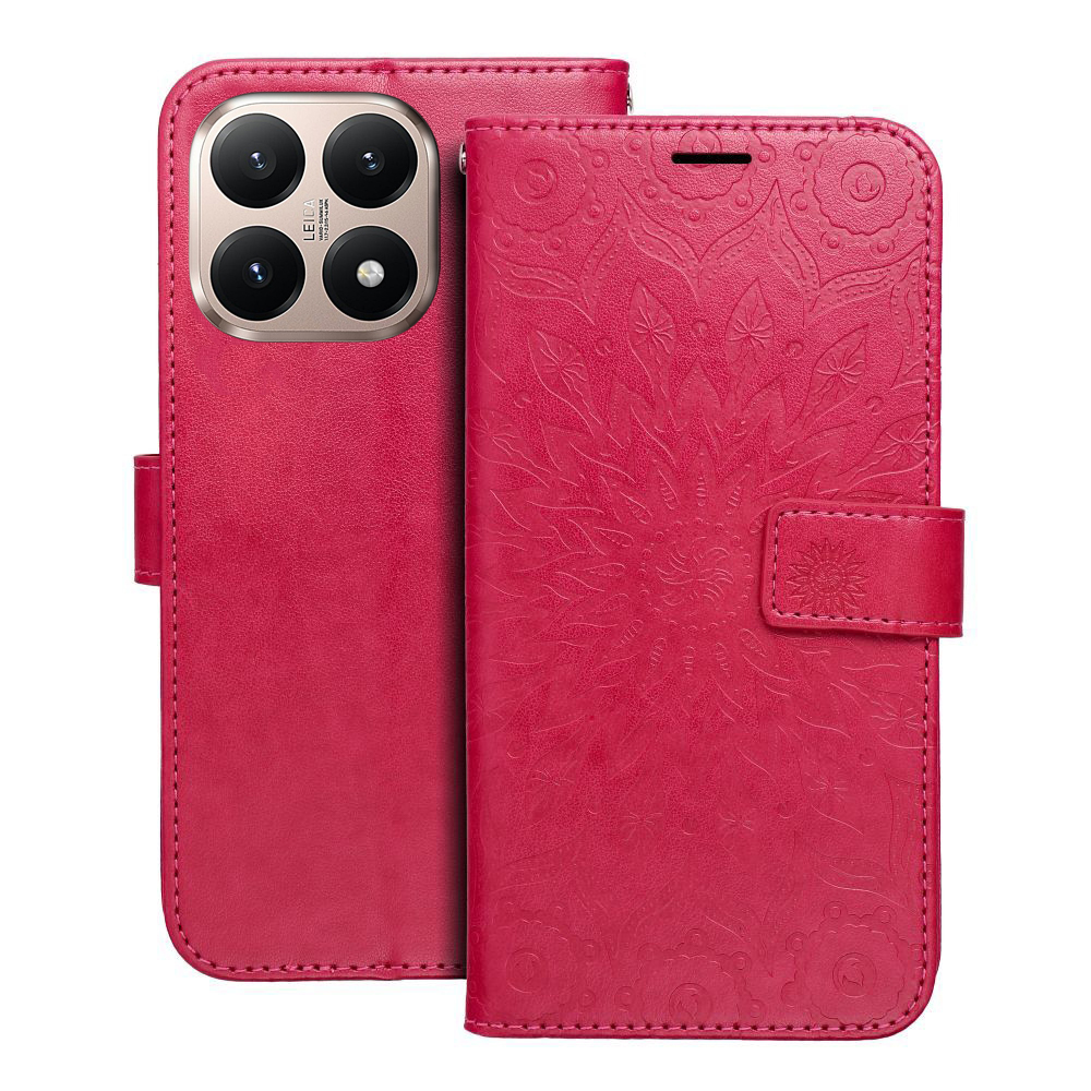 Telefontok Xiaomi 15T 5G - MEZZO mandala mintás magenta mágneses szilikon keretes könyvtok Telefontok Xiaomi 15T 5G - MEZZO mandala mintás magenta mágneses szilikon keretes könyvtok