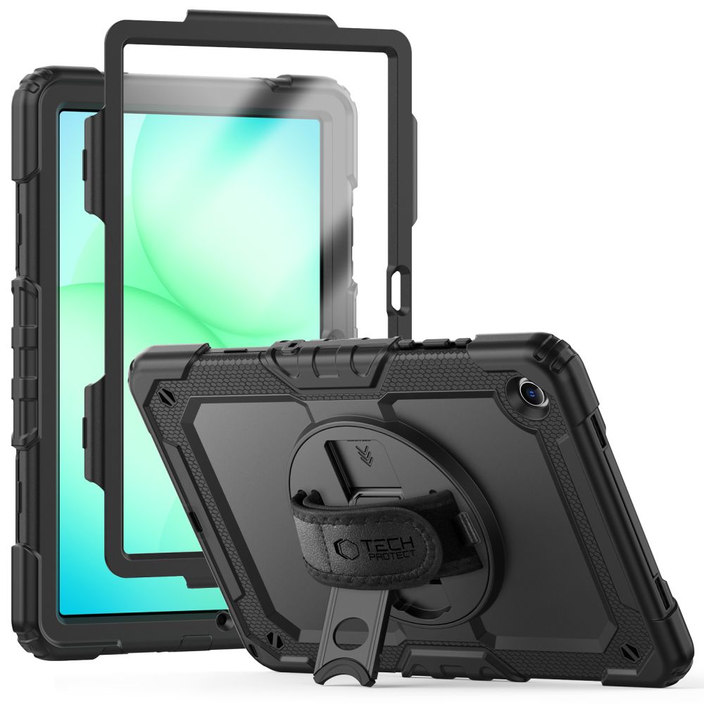 Samsung Galaxy Tab A9+ Plus 11.0 X210 / X216 Tablettok - SOLID360 ütésálló, kitámasztható, fekete tablet tok Samsung Galaxy Tab A9+ Plus 11.0 X210 / X216 Tablettok - SOLID360 ütésálló, kitámasztható, fekete tablet tok