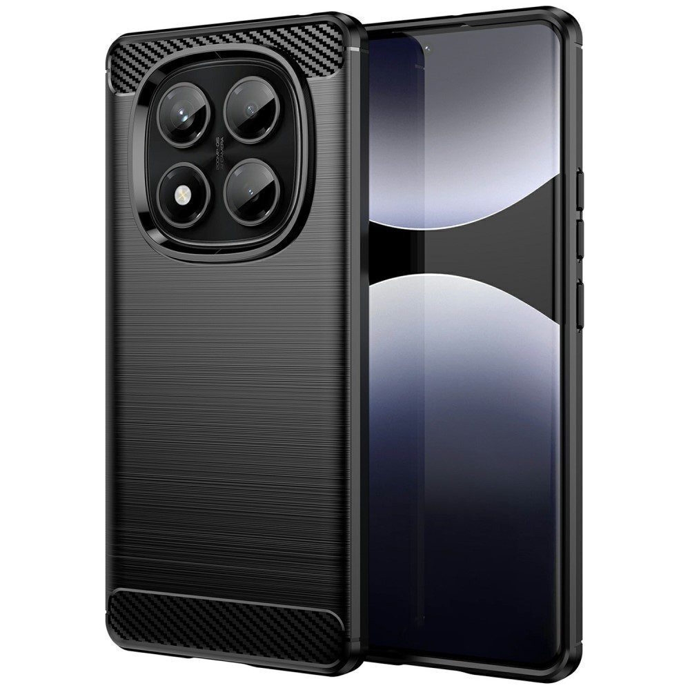 Telefontok Xiaomi Redmi Note 14 Pro 5G - Carbon Fiber fekete szilikon hátlap tok