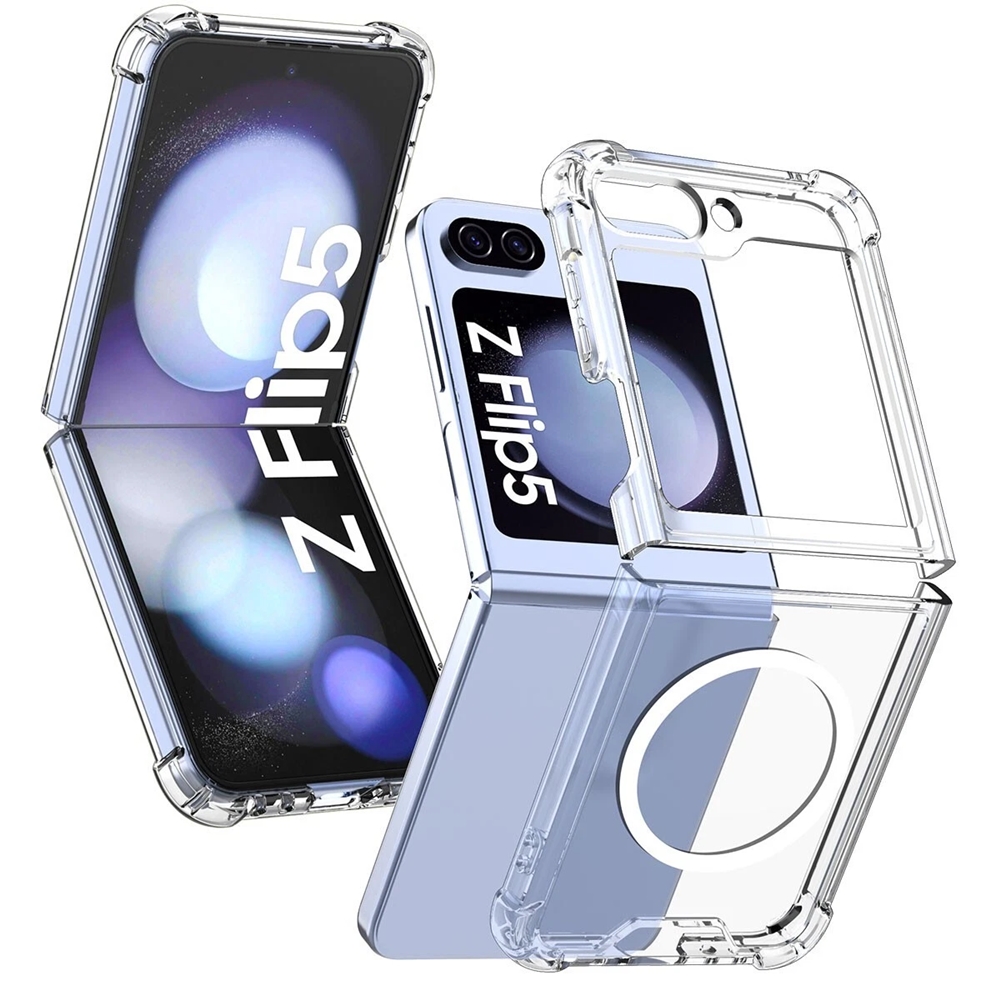 Telefontok Samsung Galaxy Z Flip5 - Plexi Outline - Magsafe kompatibilis, átlátszó műanyag hátlap tok Telefontok Samsung Galaxy Z Flip5 - Plexi Outline - Magsafe kompatibilis, átlátszó műanyag hátlap tok