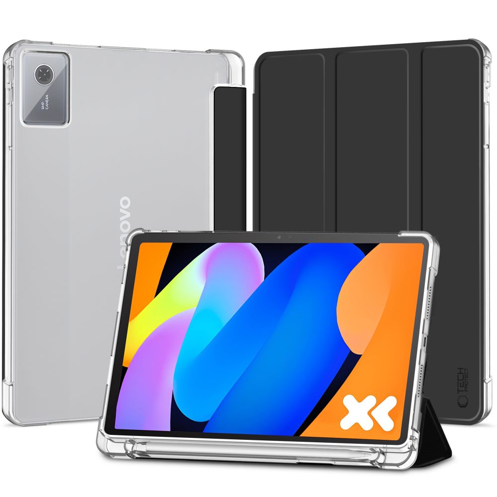 Tablettok Lenovo Idea Tab 11 coll (TB-336) / Tab K11 Gen 2 - fekete smart case tablet tok, áttetsző hátlappal, ceruza tartóval Tablettok Lenovo Idea Tab 11 coll (TB-336) / Tab K11 Gen 2 - fekete smart case tablet tok, áttetsző hátlappal, ceruza tartóval
