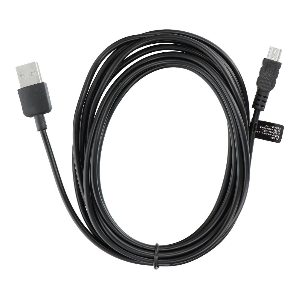 Univerzális USB / MiniUSB fekete kábel 3m
