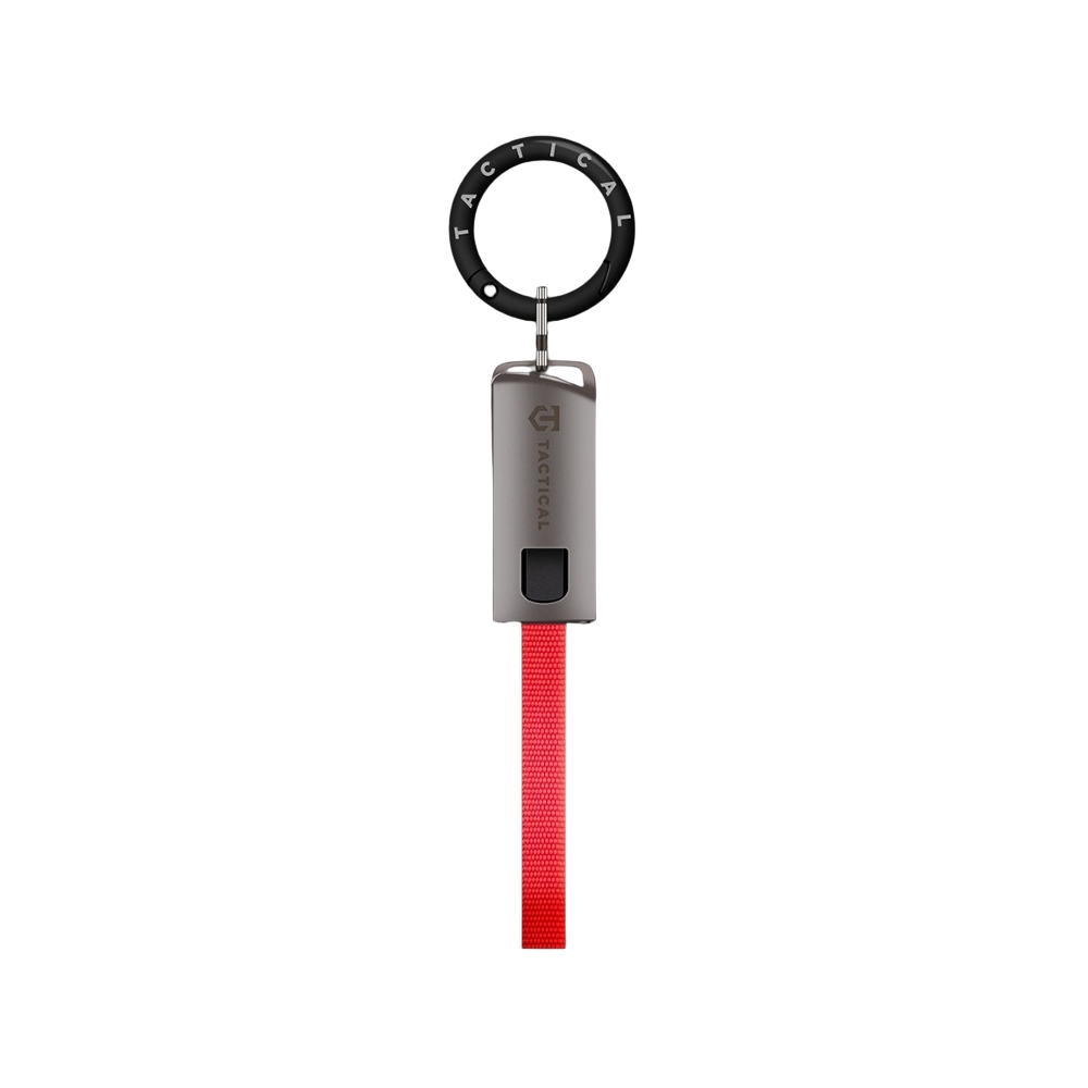 Tactical OODA Loop - Type-C / Type-C (USB-C) piros szövet kábel karabínerrel, 15cm