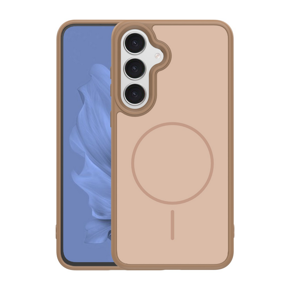Telefontok Samsung Galaxy S26 - Frame Thin barna magsafe kompatibilis szilikon tok