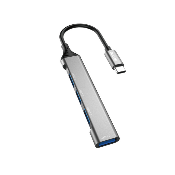 Dudao HUB adapter 4in1 USB-C - 4x USB-A (3 x USB2.0 / USB3.0) 6.3 cm fekete