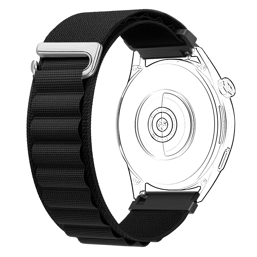 Okosóra szíj - Huawei Watch 3 / Watch 3 Pro - fekete szövet szíj (22 mm)