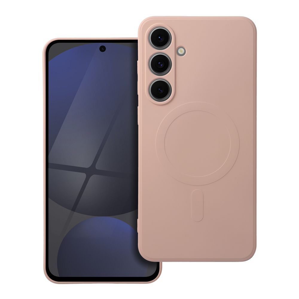 Telefontok Samsung Galaxy A57 5G - MagSafe kompatibilis púder pink szilikon hátlap tok