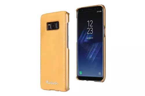 Telefontok Samsung Galaxy S8 -Pierre Cardin Valódi Bőr Tok Sárga (8719273133712)
