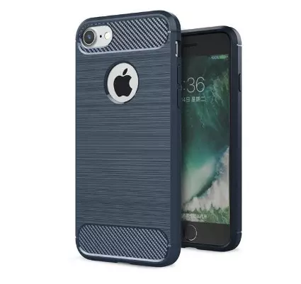 Telefontok iPhone 7 Plus / 8 Plus - Carbon Fiber kék szilikon tok