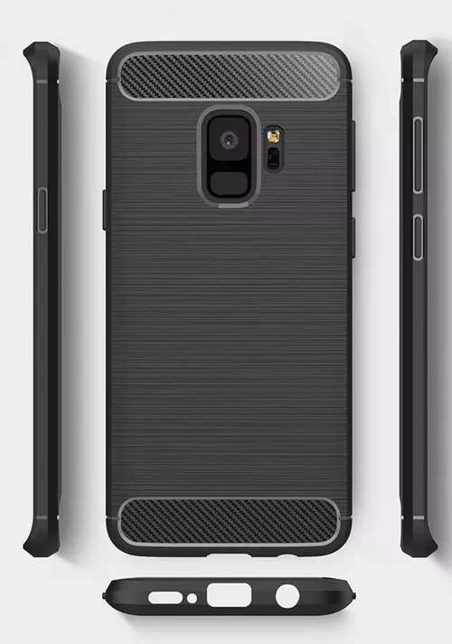 Telefontok Samsung Galaxy S9 G960 - Carbon Fiber fekete szilikon tok