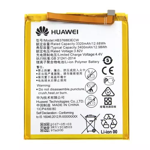Telefon akkumulátor: Huawei P9 Plus HB376883ECW gyári akkumulátor 3400mAh